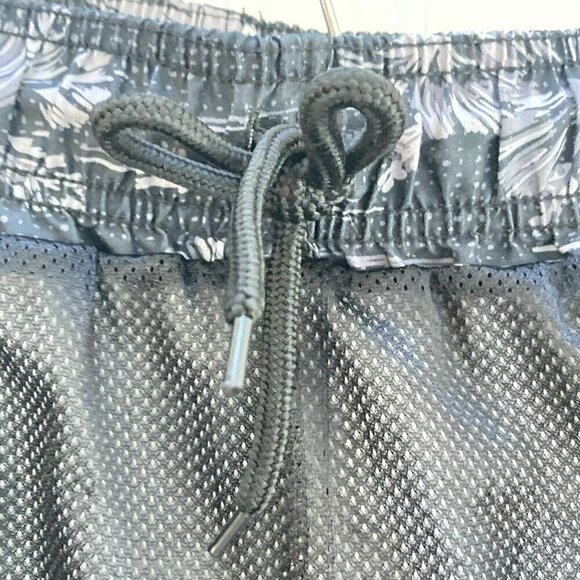 OP Mens Black Silver Gray Palm Trees Swim Trunks Shorts Lined Size XL 40-42 - Picture 6 of 12